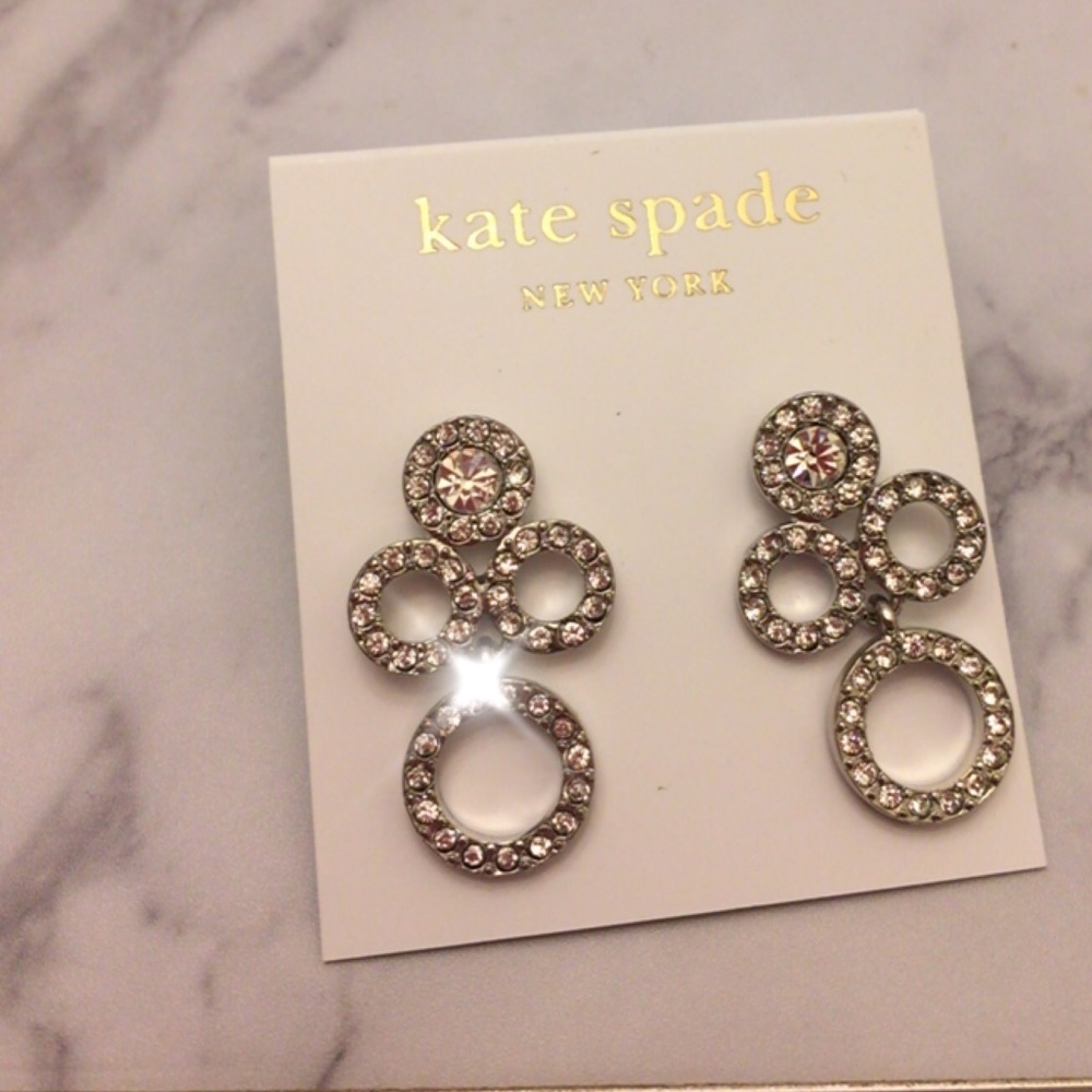 Kate Spade Diamond drop earrings (silver - Picture 4 of 6